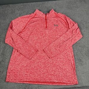 Under Armour 1/4 Zip Pullover Mens XL Red Light Weight Golf Golfer